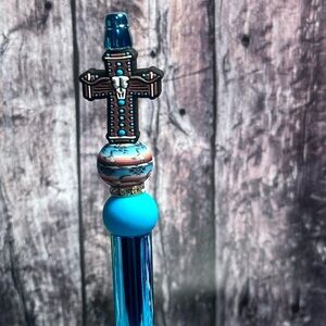 Blue and Brown Cross Art Pen